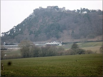 Beeston Castle seen from the path across the fields
